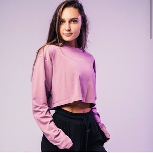 Purple alphalete crop long sleeve over sized